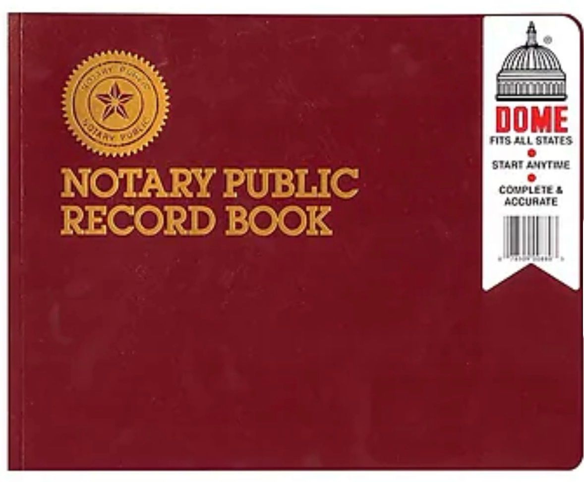 Burgundy Notary Public Record Book journal